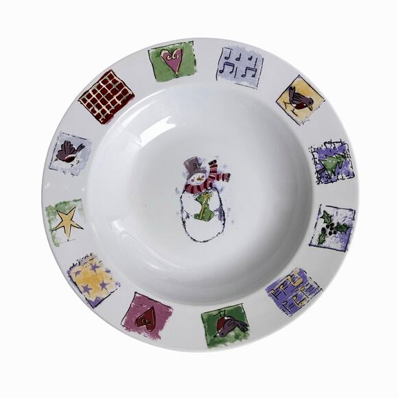Gibson Concord Collection 2001 Snowman Patchwork 3-PC Place Setting-Excellent - Picture 3 of 8